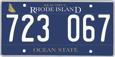 RI license plate 723067