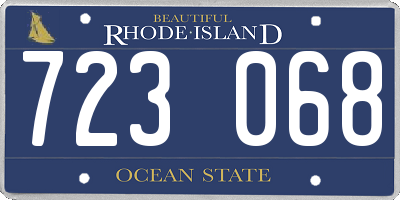 RI license plate 723068
