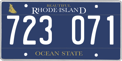 RI license plate 723071