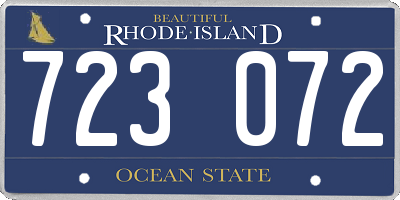 RI license plate 723072
