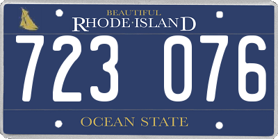 RI license plate 723076