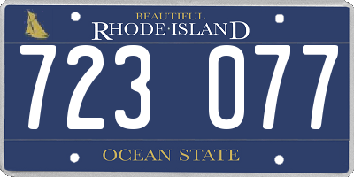 RI license plate 723077