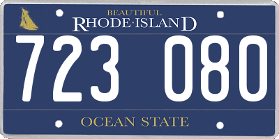 RI license plate 723080
