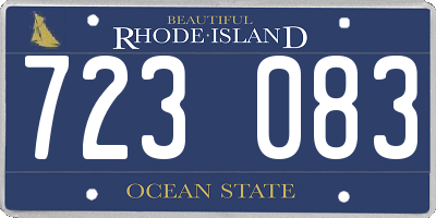 RI license plate 723083