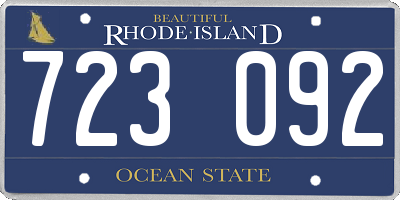 RI license plate 723092