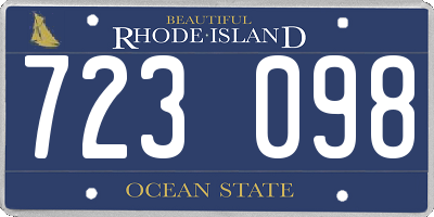 RI license plate 723098