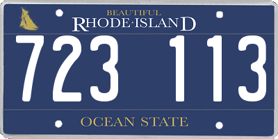 RI license plate 723113