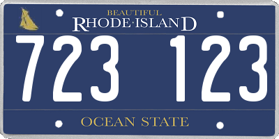 RI license plate 723123