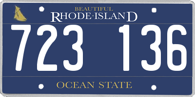 RI license plate 723136