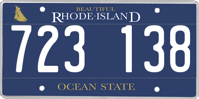 RI license plate 723138
