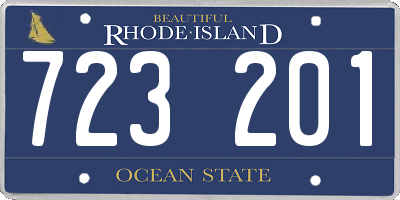 RI license plate 723201