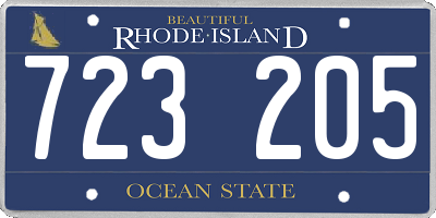 RI license plate 723205