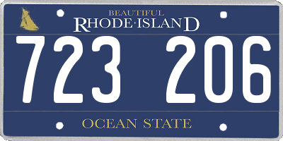 RI license plate 723206