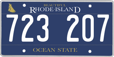 RI license plate 723207