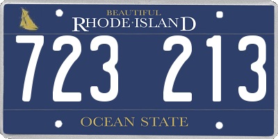 RI license plate 723213