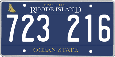 RI license plate 723216