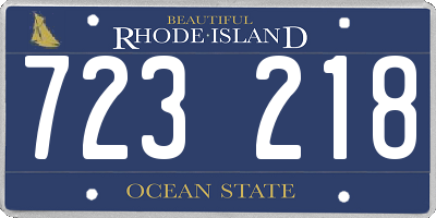 RI license plate 723218