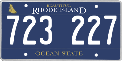 RI license plate 723227
