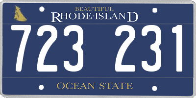 RI license plate 723231