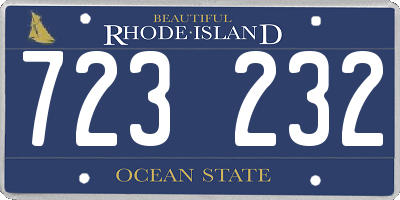 RI license plate 723232