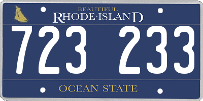 RI license plate 723233