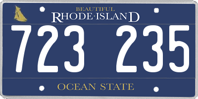 RI license plate 723235