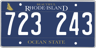 RI license plate 723243