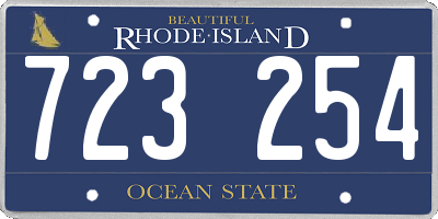 RI license plate 723254