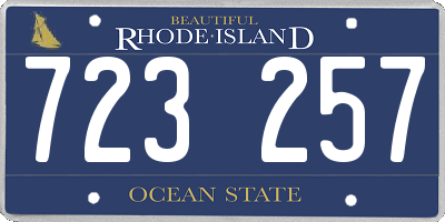 RI license plate 723257