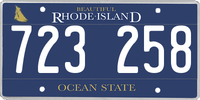 RI license plate 723258
