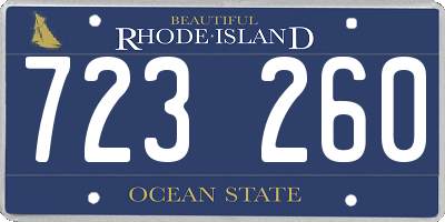 RI license plate 723260