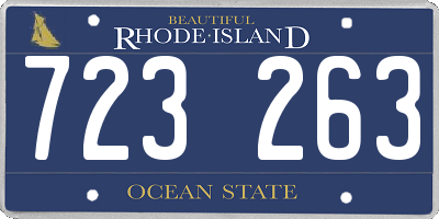 RI license plate 723263