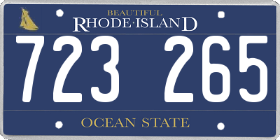 RI license plate 723265