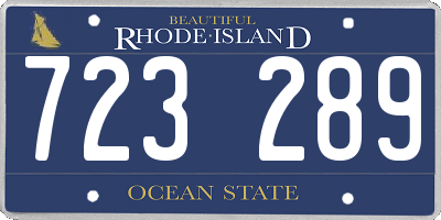 RI license plate 723289