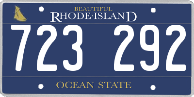 RI license plate 723292
