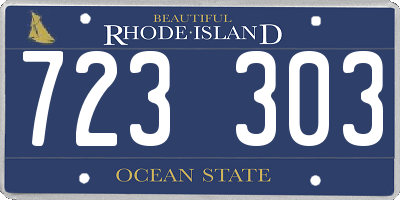 RI license plate 723303