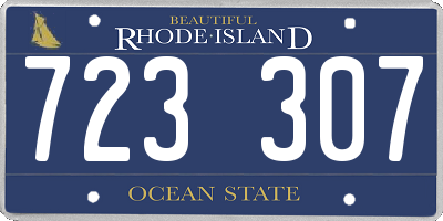 RI license plate 723307