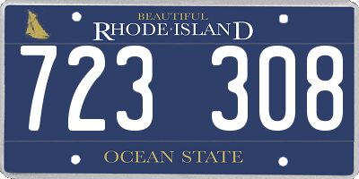 RI license plate 723308