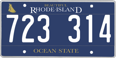 RI license plate 723314