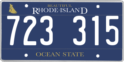 RI license plate 723315