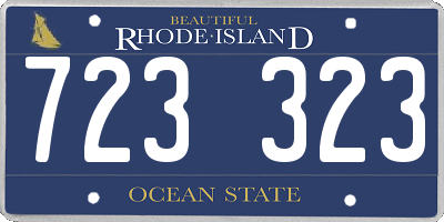 RI license plate 723323