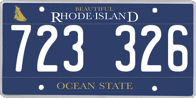 RI license plate 723326