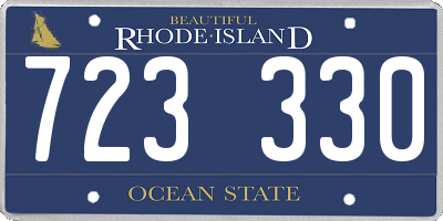 RI license plate 723330