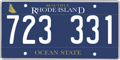 RI license plate 723331