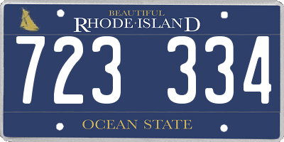 RI license plate 723334