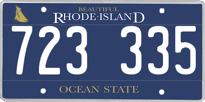 RI license plate 723335