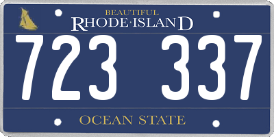 RI license plate 723337
