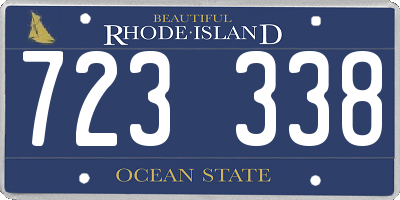RI license plate 723338