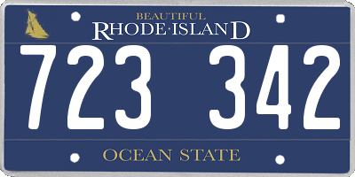 RI license plate 723342