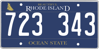 RI license plate 723343